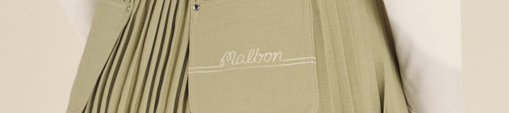 STUDIO SEOUL LINEN BLEND PLEATED SKIRT