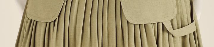 STUDIO SEOUL LINEN BLEND PLEATED SKIRT